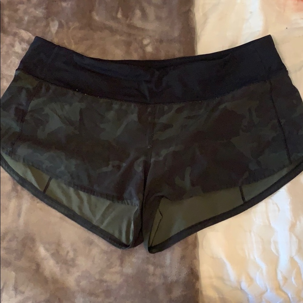 Lulu green camo shorts